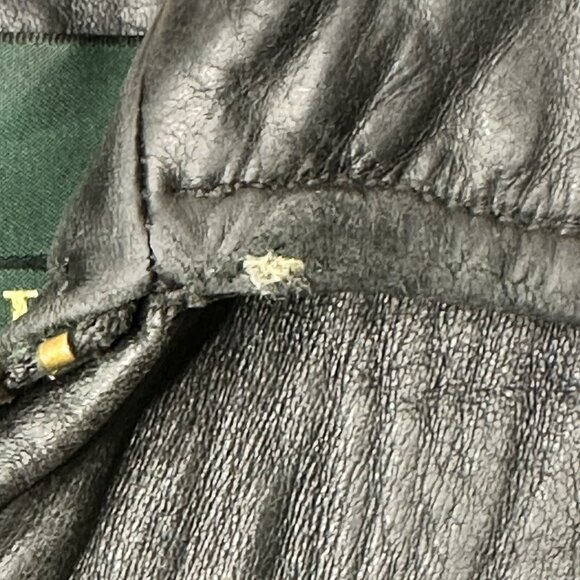 Danier Mens Genuine Leather Jacket VTG 90s Full Zip Buckle Cuffs Black Medium - Picture 16 of 16